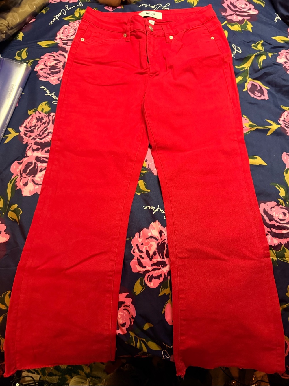 Misa Los Angeles Red Wide Leg Jeans
